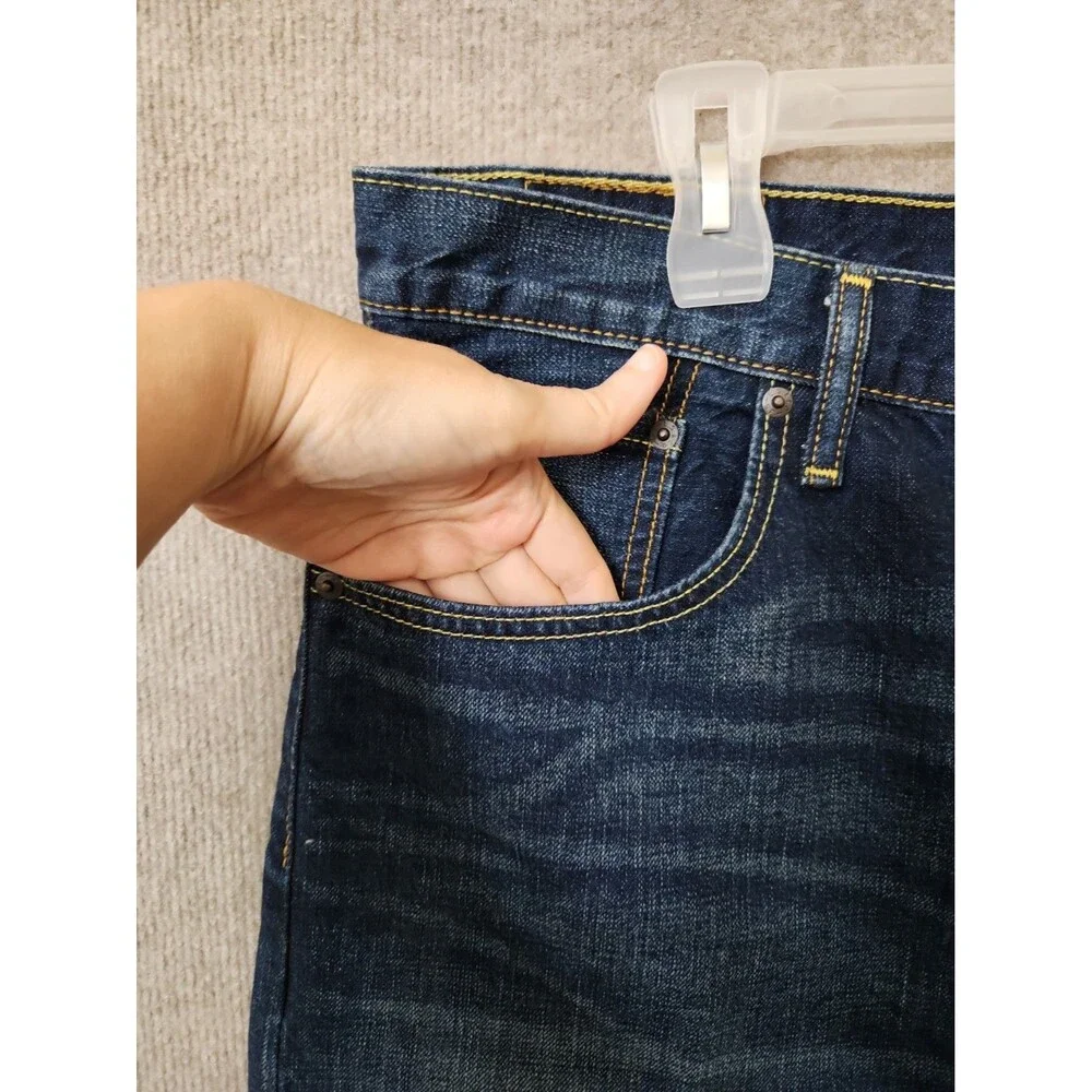 Levis 569 Loose Straight Denim Shorts Mens 36 Blue Dark Wash 100% Cotton